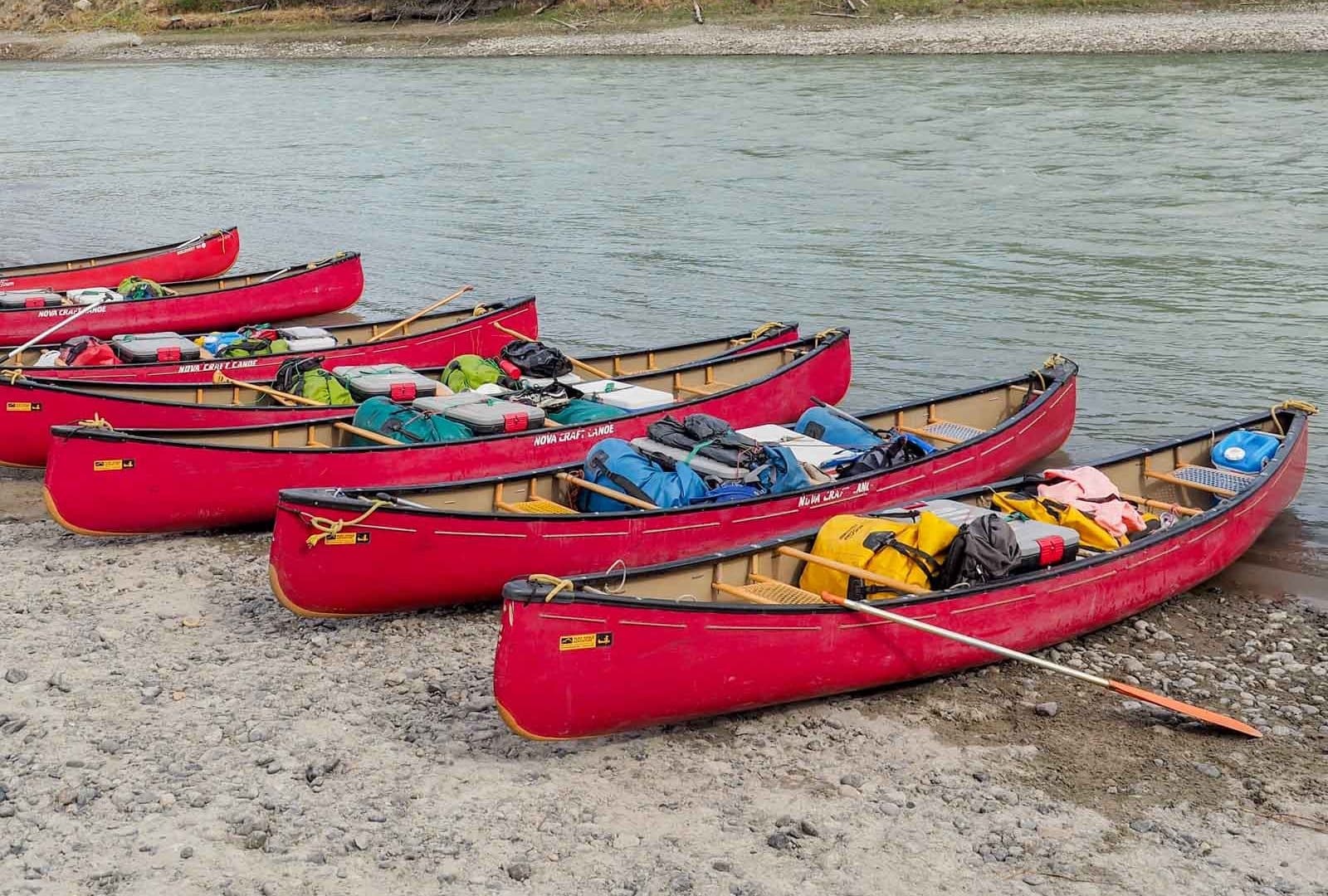 Yukon River Tour - Lake Laberge to Carmacks - Packed Canoes