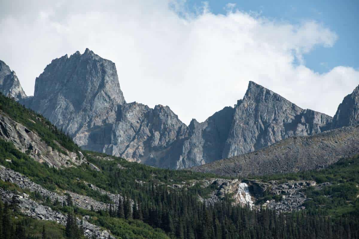 Tombstone mountain hiking syenite peaks